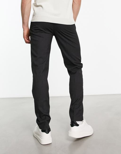 ASOS DESIGN slim dressy pants in charcoal