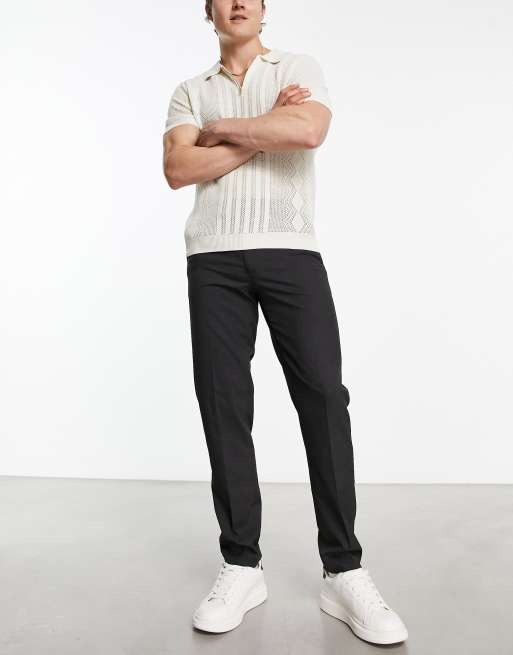 ASOS DESIGN slim dressy pants in charcoal