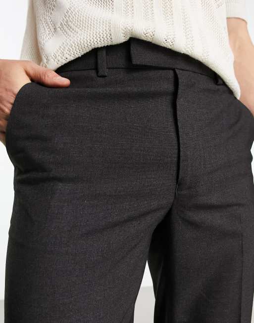 ASOS DESIGN slim dressy pants in charcoal