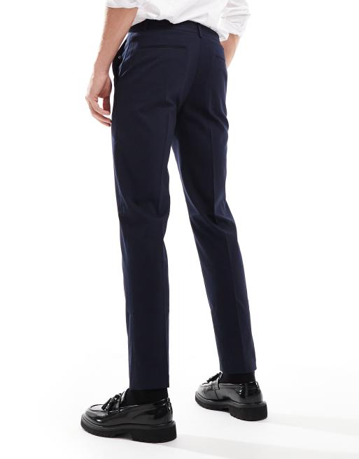 ASOS DESIGN slim dressy pants in navy