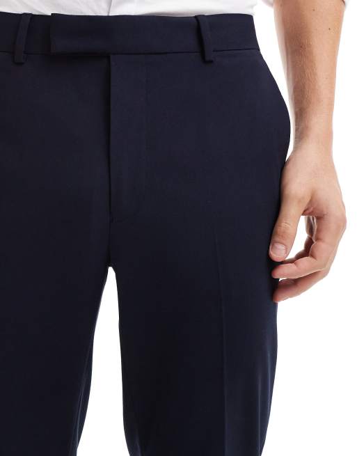 ASOS DESIGN slim dressy pants in navy