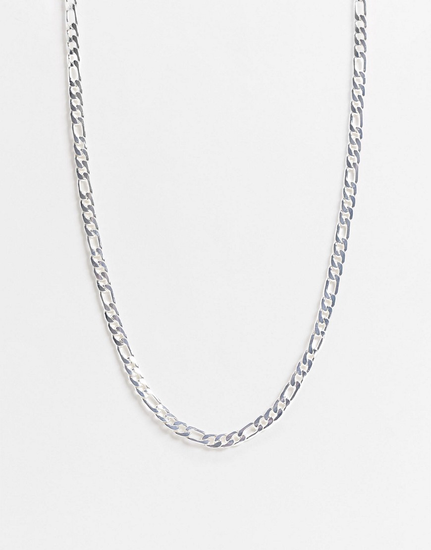 ASOS DESIGN slim figaro neckchain in silver tone