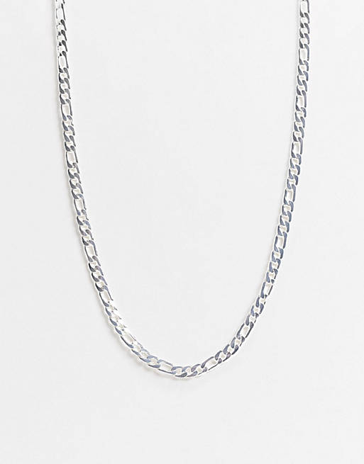 ASOS DESIGN slim figaro neckchain in silver tone