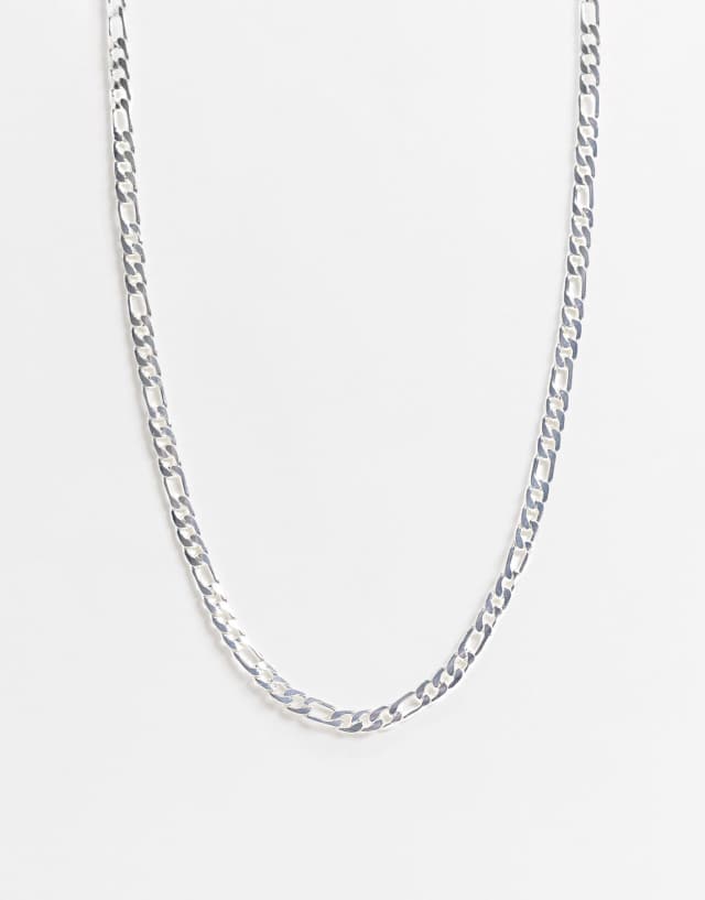 ASOS DESIGN slim figaro neckchain in silver tone