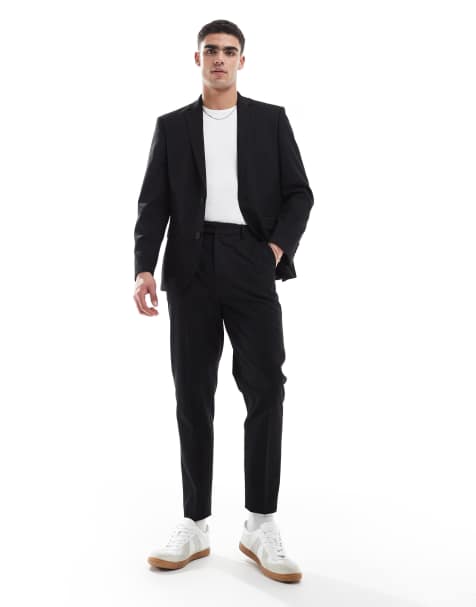 ASOS DESIGN – Slim-Fit-Anzug aus Twill in Schwarz - view 1