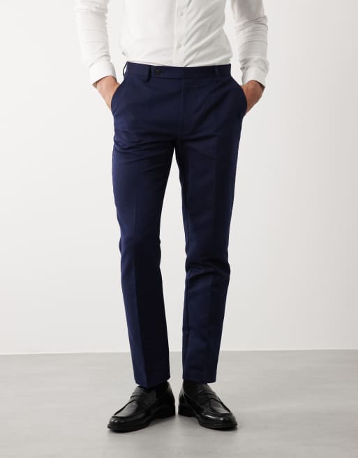 ASOS DESIGN – Slim-Fit-Anzughose in Schwarz aus Twill mit hohem Leinenanteil, 2 von 5