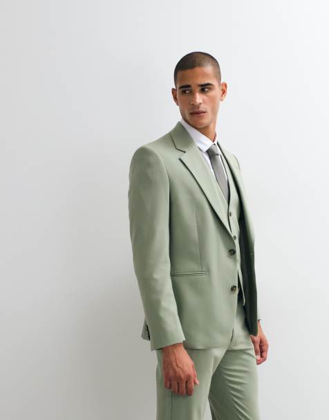 ASOS DESIGN slim-fit blazer in saliegroen - view 1