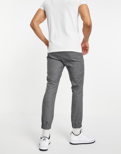 ASOS DESIGN - Slim-fit broek met elastische taille met textuurlook in grijs, 2 van 4