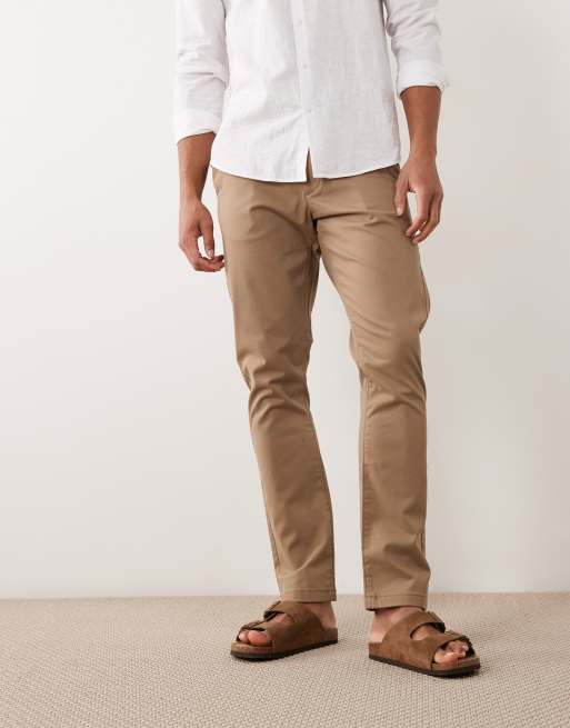 ASOS DESIGN slim fit chino in tan, 3 of 5