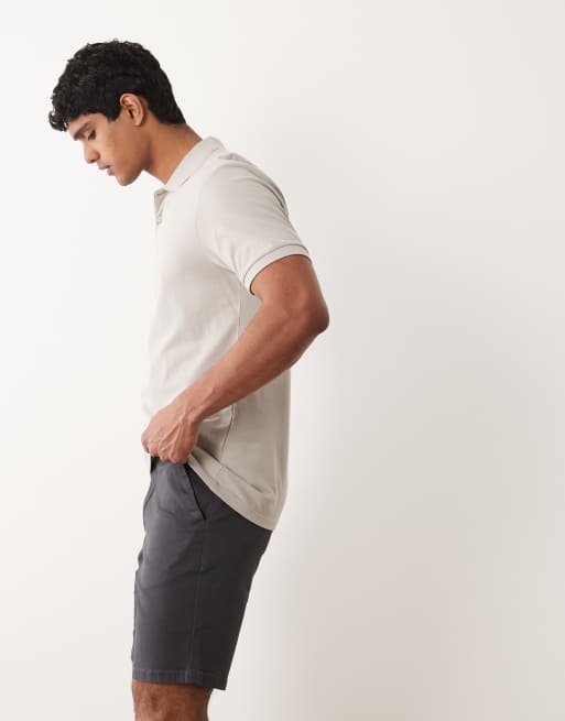 ASOS DESIGN slim fit chino shorts in charcoal, 5 of 5