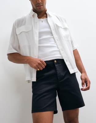 Asos Design Slim Fit Chino Shorts In White
