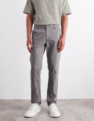 Asos Design Slim Fit Chinos In Gray