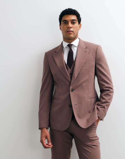 ASOS DESIGN slim-fit colbert in mauve - view 1