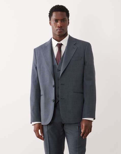 ASOS DESIGN - Slim-fit colbert van wasbare wolmix in marineblauw - view 1