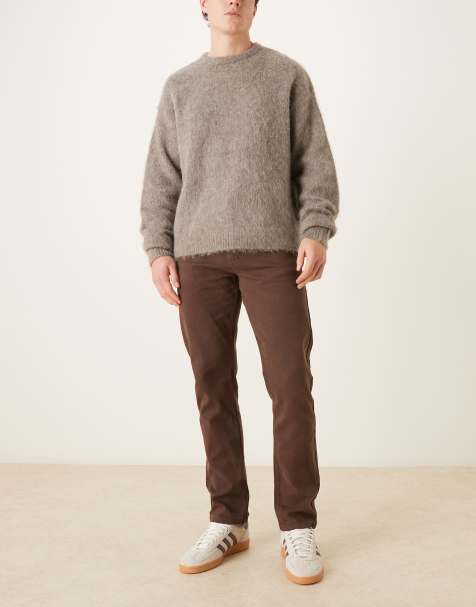 ASOS DESIGN slim fit comfort stretch jeans in brown - view 1