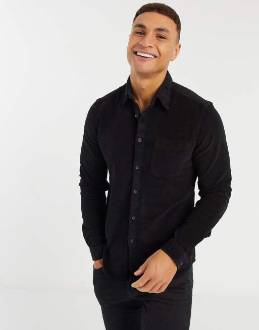 Chemise velours noir outlet homme