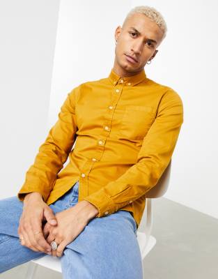 mustard denim shirt