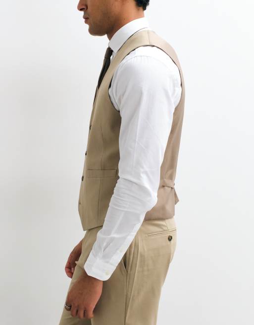 ASOS DESIGN - Slim fit gilet in stone, 5 van 5