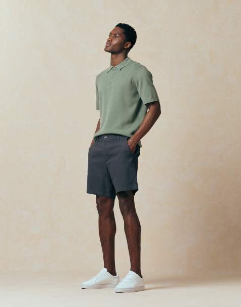 ASOS DESIGN - Slim-fit halflange chinoshort in antracietgrijs - view 1