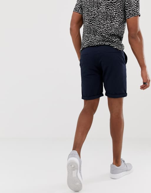ASOS DESIGN - Slim-fit halflange chinoshort in marineblauw, 2 van 4