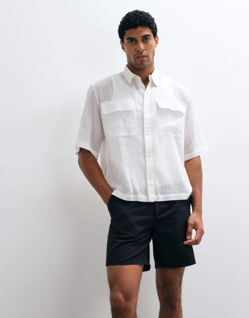 ASOS DESIGN - Slim-fit, halflange chinoshort in zwart, 5 van 5