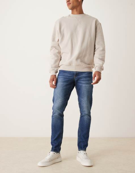 ASOS DESIGN - Slim-fit jeans in blauw met donkere wassing - view 1