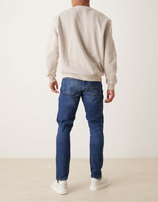 ASOS DESIGN - Slim-fit jeans in blauw met donkere wassing, 2 van 5