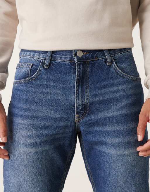 ASOS DESIGN - Slim-fit jeans in blauw met donkere wassing, 4 van 5