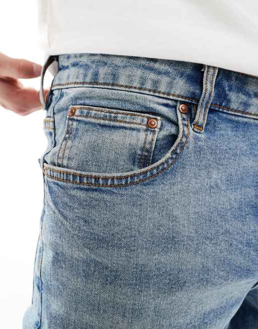 ASOS DESIGN slim fit jeans in light wash blue, 5 of 5