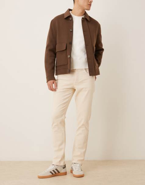 ASOS DESIGN - Slim-fit jeans met comfortstretch in beige - view 1