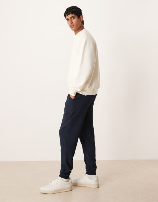 ASOS DESIGN – Slim-Fit-Jogginghose aus strukturiertem Jacquard in Marineblau , 3 von 5