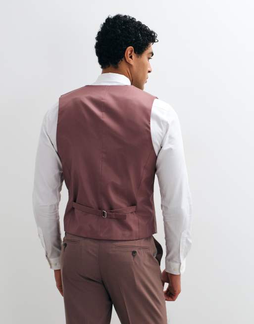 ASOS DESIGN slim-fit kostuumgilet in mauve, 5 van 5