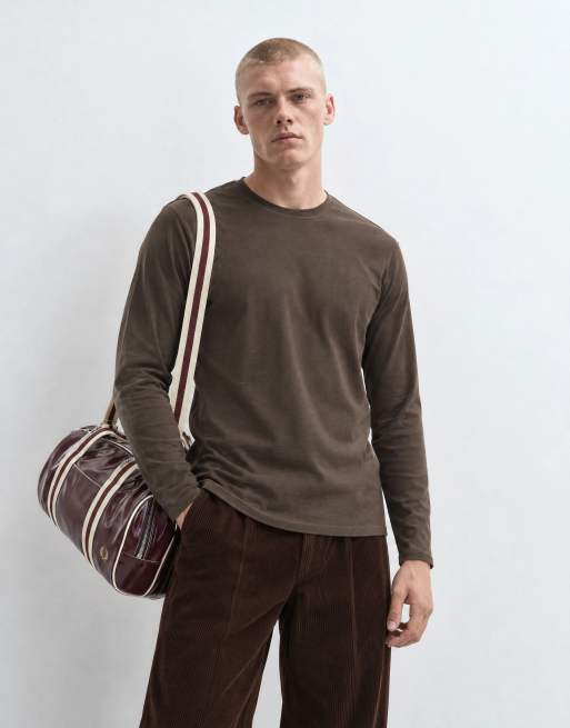 ASOS DESIGN Slim Fit Langarm-T-Shirt in Braun mit weichem Griff, 8 von 8
