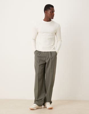 Asos Design Slim Fit Long Sleeve T-shirt In White
