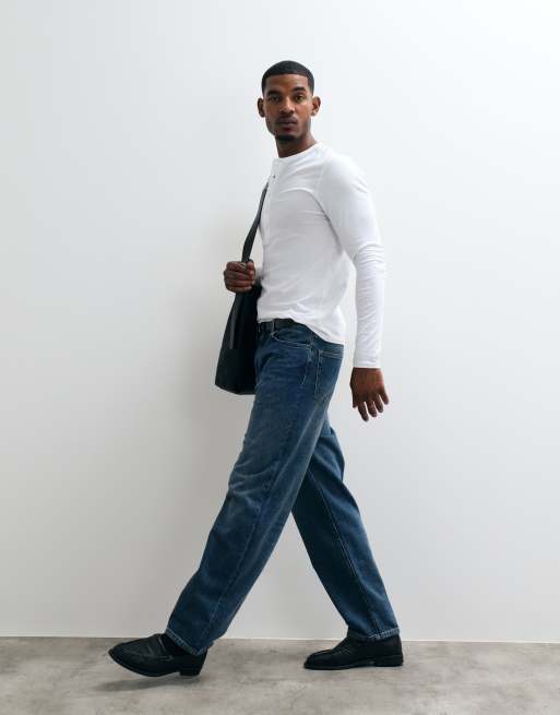 ASOS DESIGN slim fit long sleeve t-shirt with henley neck in white, 3 of 5