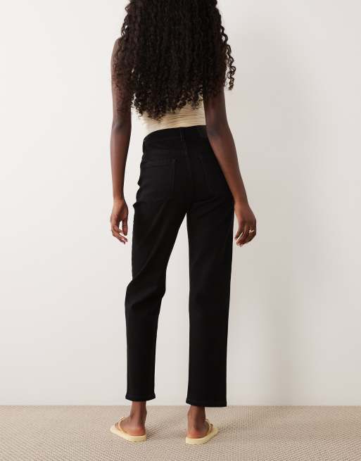 ASOS DESIGN slim fit mom jeans in black , 2 of 5