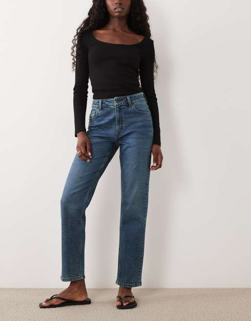 ASOS DESIGN slim fit mom jeans in vintage wash 