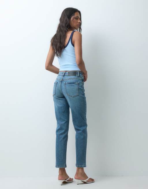 ASOS DESIGN slim fit mom jeans in vintage wash , 5 of 5