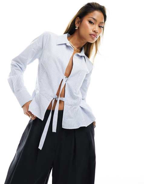 ASOS DESIGN - Slim-fit overhemd met gespen en strepen - view 1