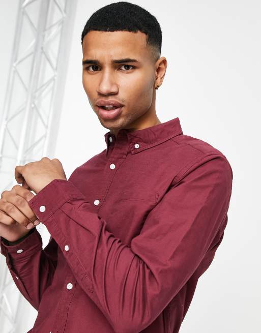 Burgundy oxford cheap shirt