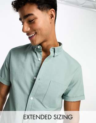 ASOS DESIGN slim fit oxford shirt in duck egg blue | ASOS