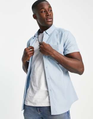 ASOS DESIGN slim fit oxford shirt in dusty blue