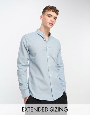 ASOS DESIGN slim fit oxford shirt in dusty blue
