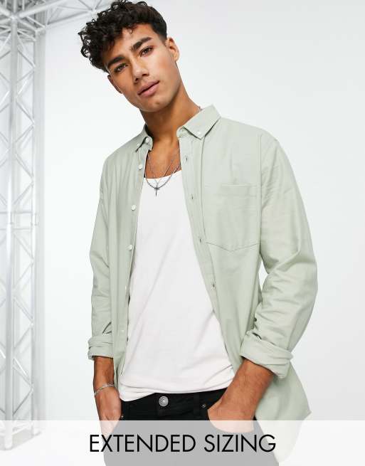 ASOS DESIGN slim fit oxford shirt in light sage green