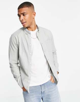 ASOS DESIGN slim fit oxford shirt in sage green | ASOS