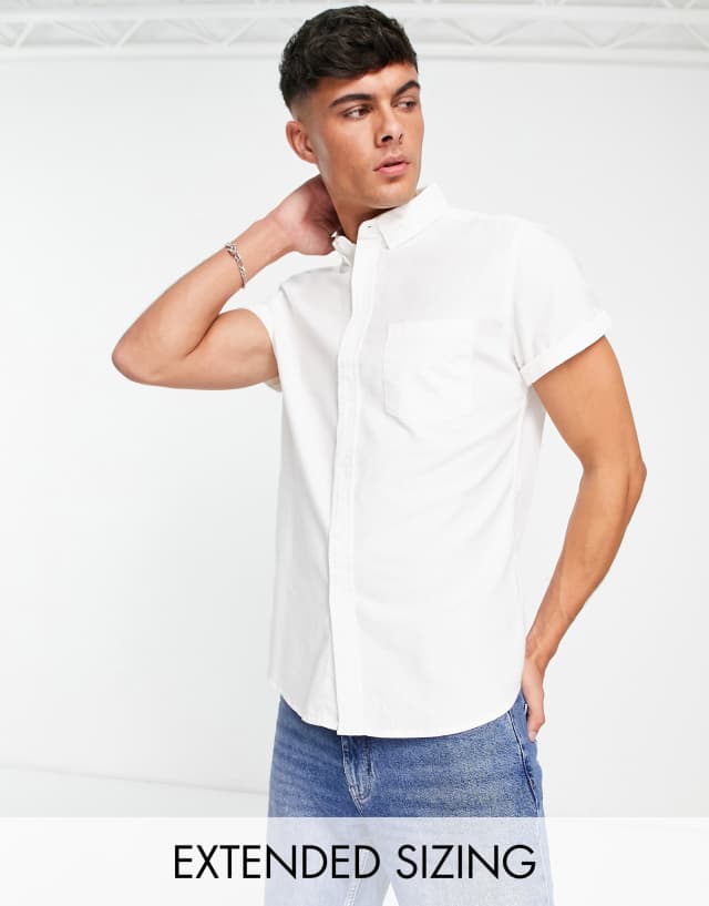 ASOS DESIGN slim fit oxford shirt in white