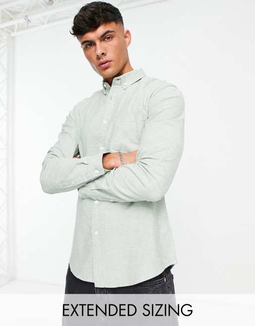 ASOS DESIGN slim fit oxford shirt in yarn dye green 