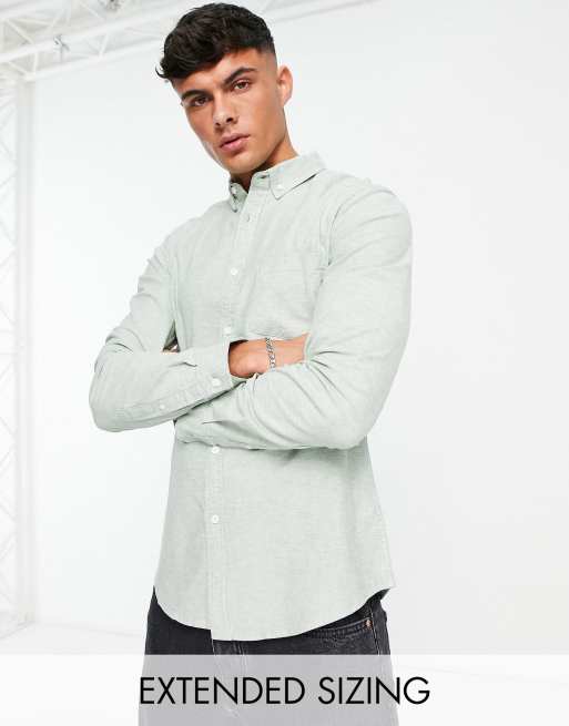 ASOS DESIGN slim fit oxford shirt in yarn dye green | ASOS