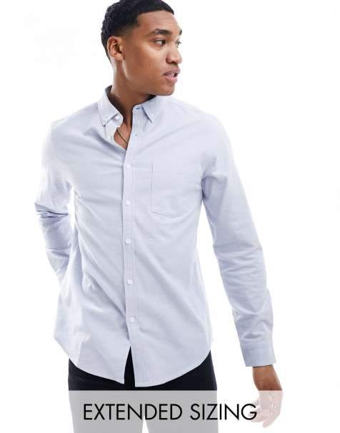 ASOS DESIGN slim fit oxford shirt in yarn dye in blue 