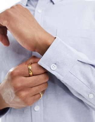 Asos Design Slim Fit Oxford Shirt In Neutral